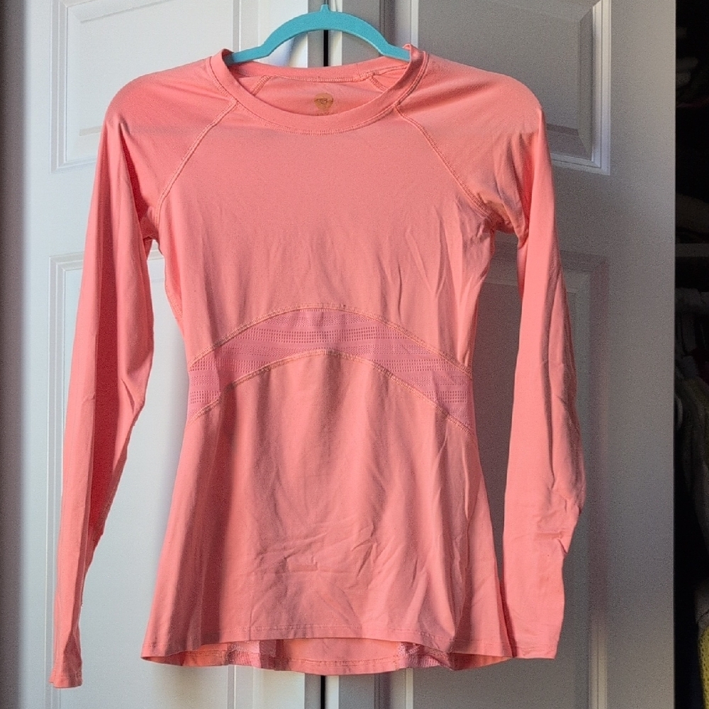 Pink Fitted Raglan Long Sleeve Tee